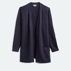 Women's Navy Open-Front Sweater